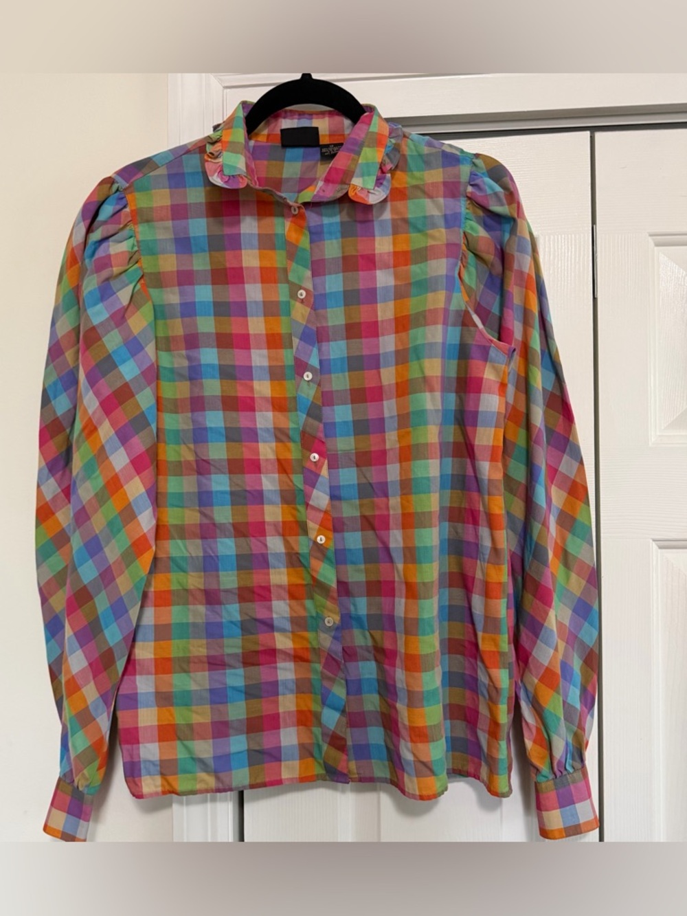 Liz Claiborne Vintage Multi Color Checkered Blouse Size 12